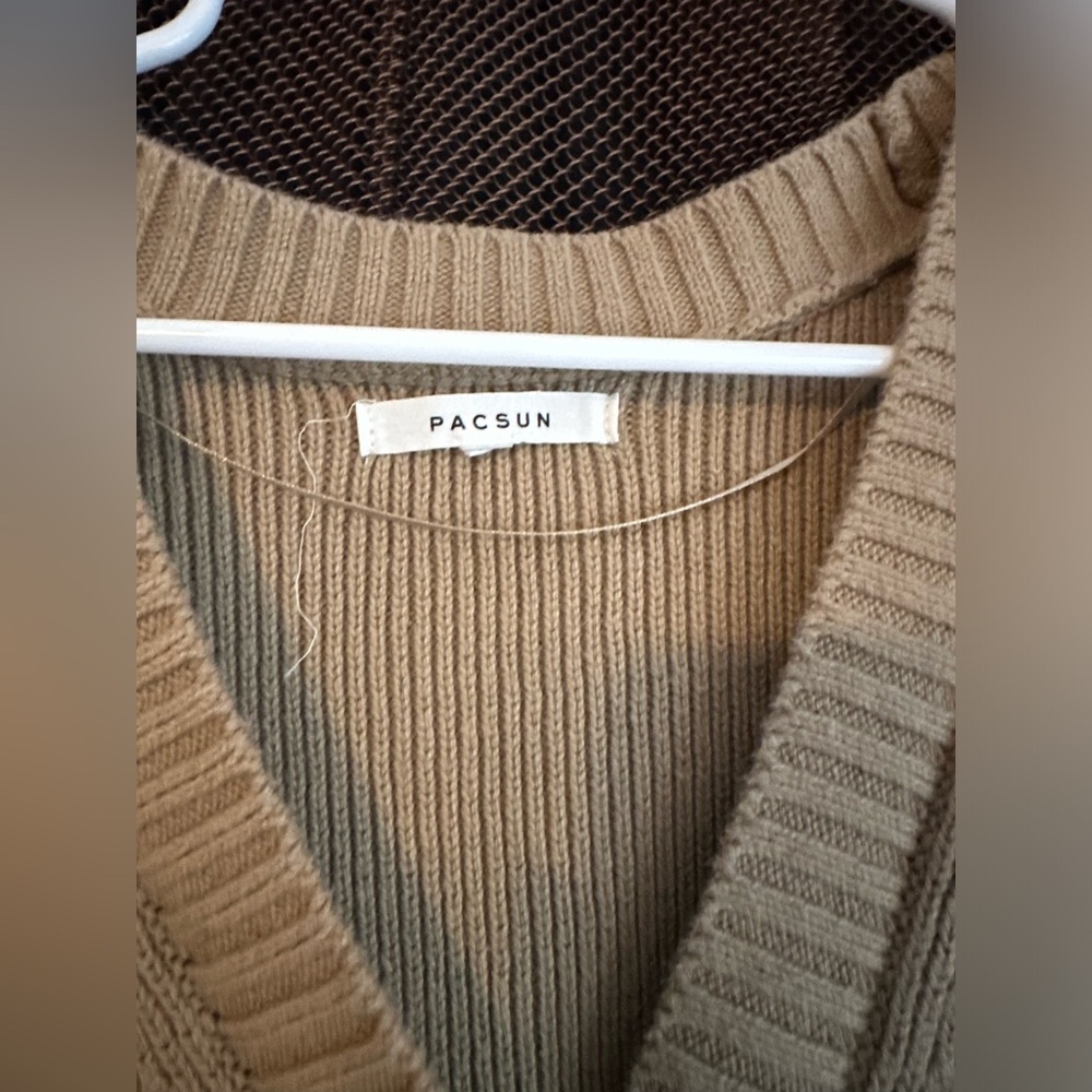 PacSun Brown V-Neck Sweater Vest - Picture 2 of 3